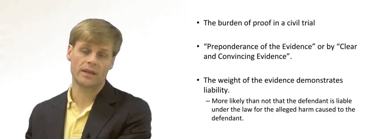 'Video thumbnail for Burden of Proof in a Civil Trial'