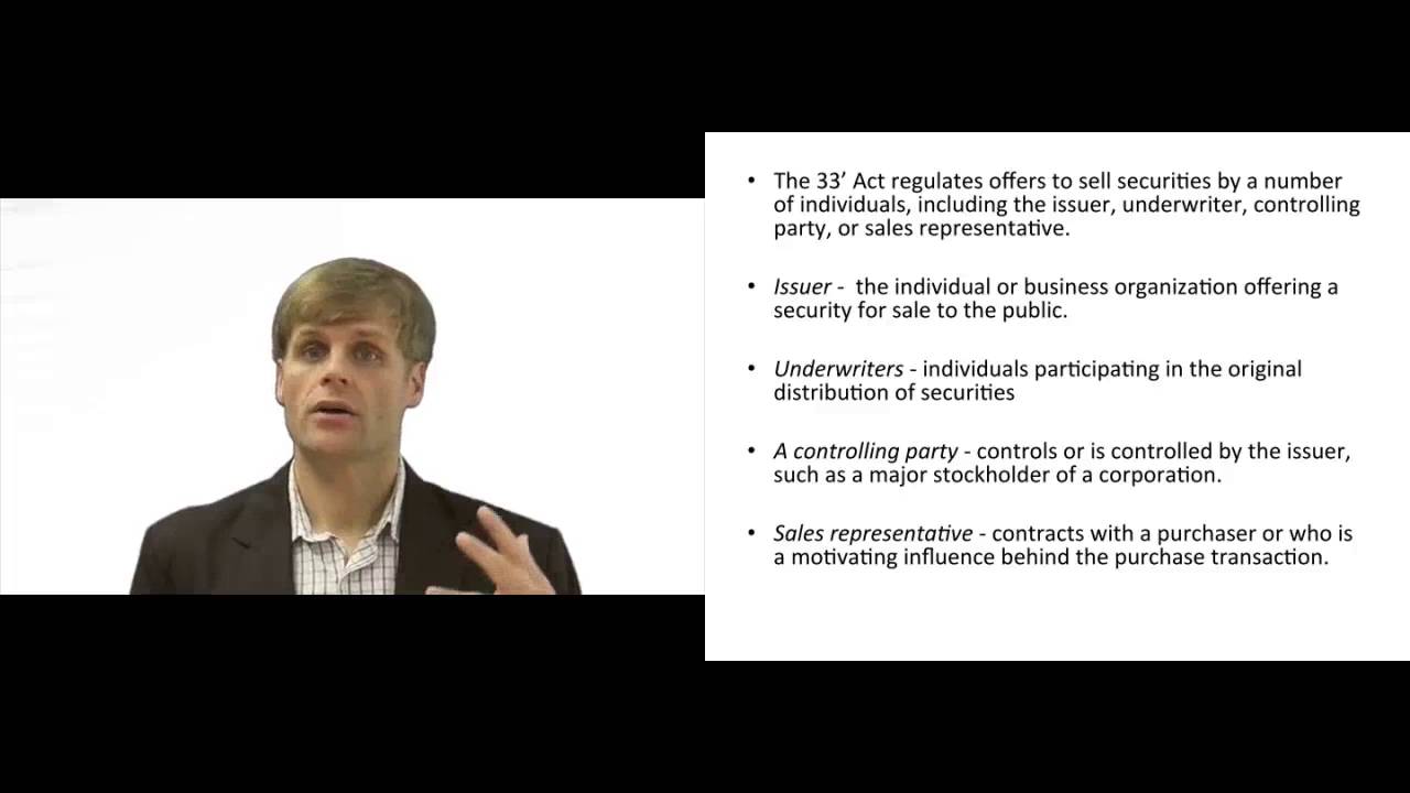 'Video thumbnail for Who is Regulated when Issuing Securities?'