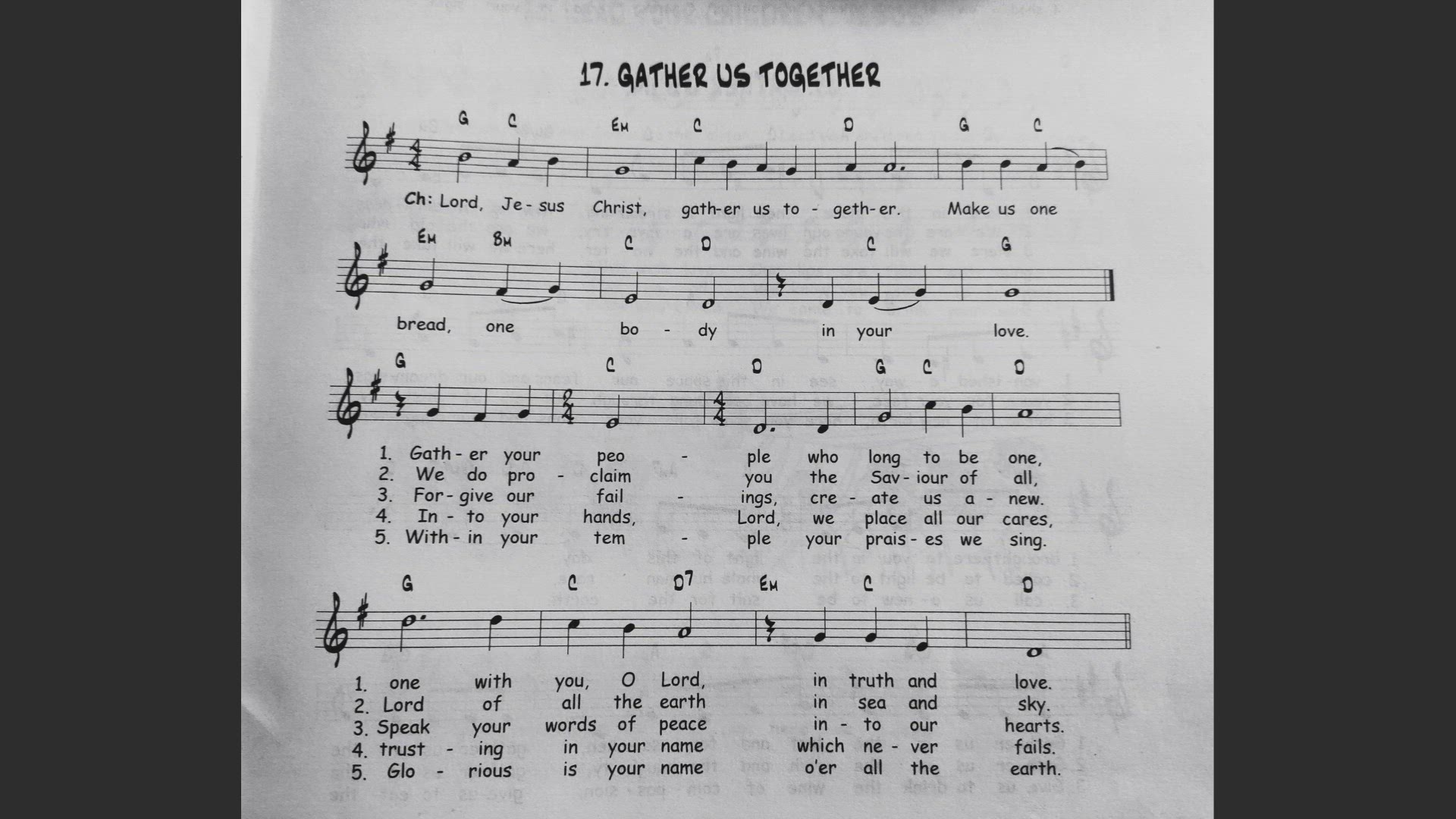 'Video thumbnail for Gather Us Together - Catholic Mass Song Sheet Music'