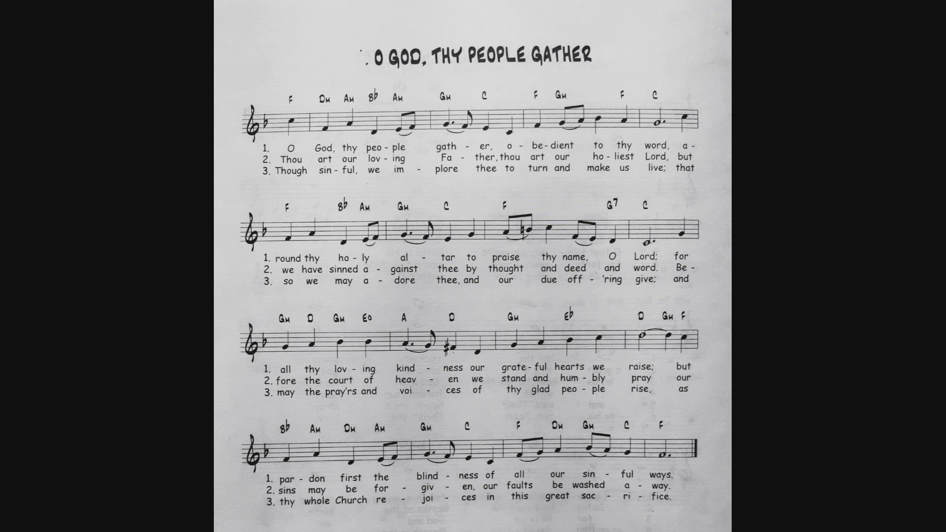 'Video thumbnail for O God Thy People Gather - Catholic Mass Song Sheet Music'