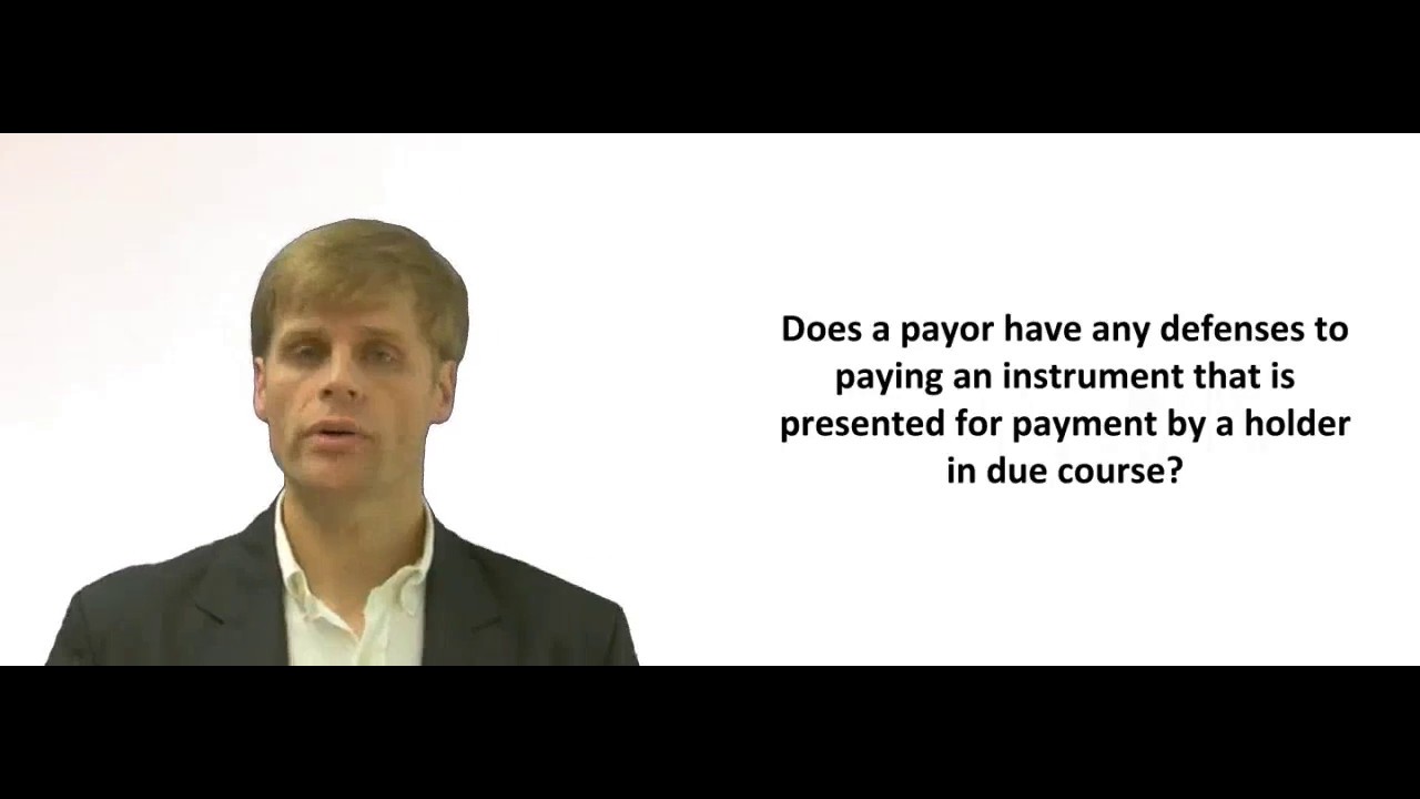 'Video thumbnail for Real Defenses to Payment of Negotiable Instrument'