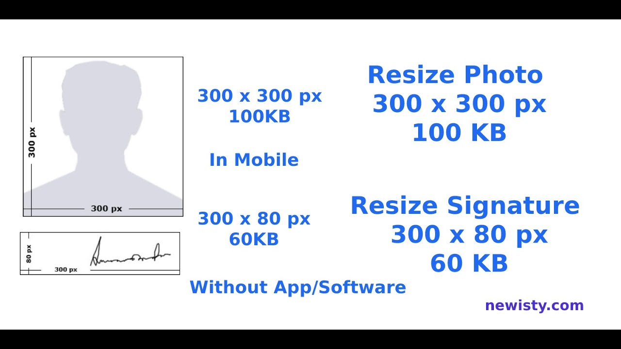 Video thumbnail for How to resize Photo 300x300px, 100KB, Signature 300x80, 60KB