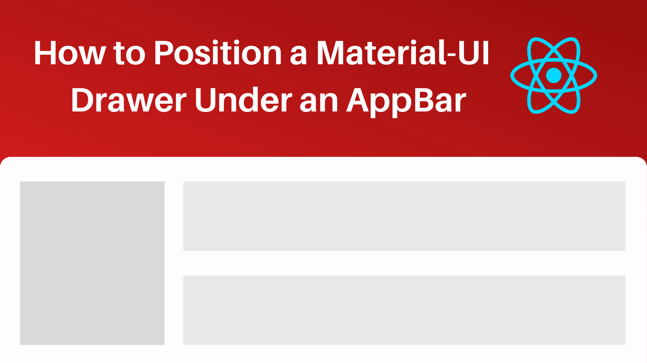 Video thumbnail for Material-UI Drawer Under AppBar
