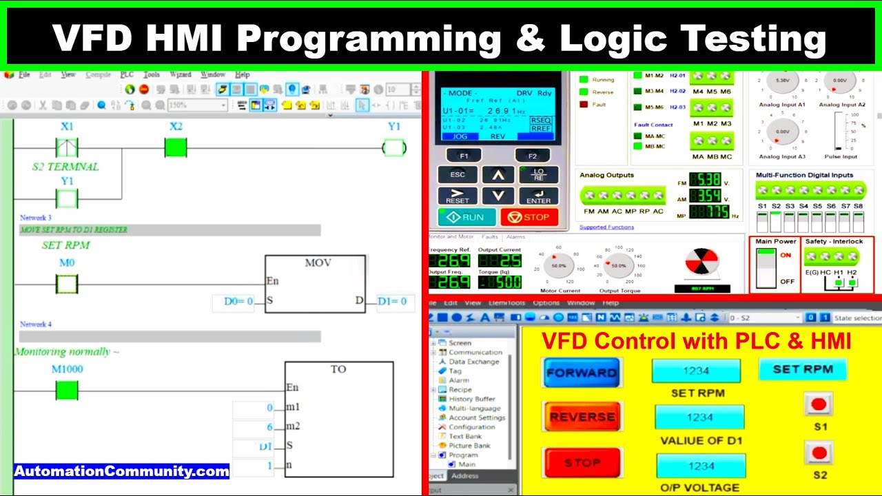 'Video thumbnail for VFD HMI Programming and PLC Logic Testing with Simulator'