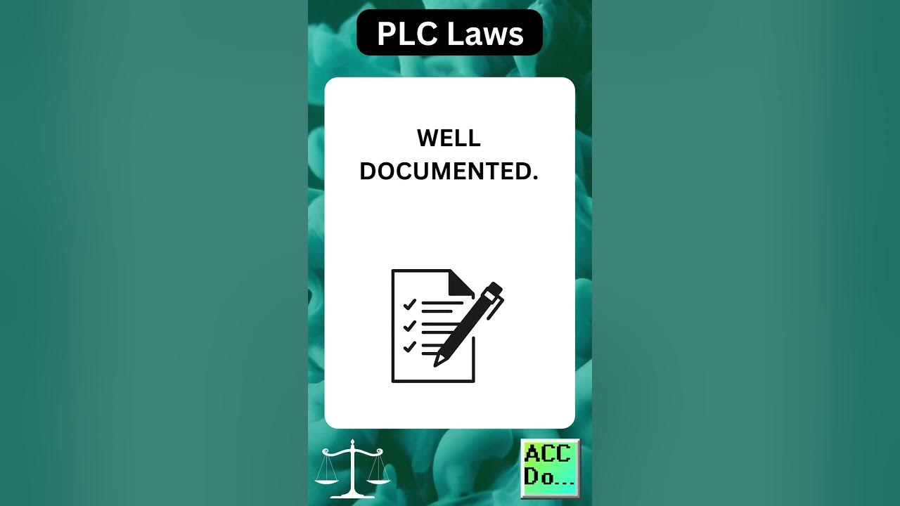 'Video thumbnail for PLC Laws #14 - ALL PROGRAMS SHOULD BE WELL DOCUMENTED'
