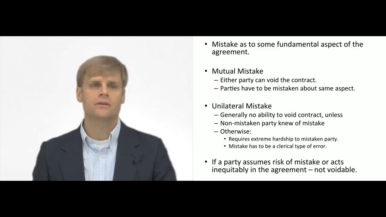 'Video thumbnail for Mistake in Forming Contract'