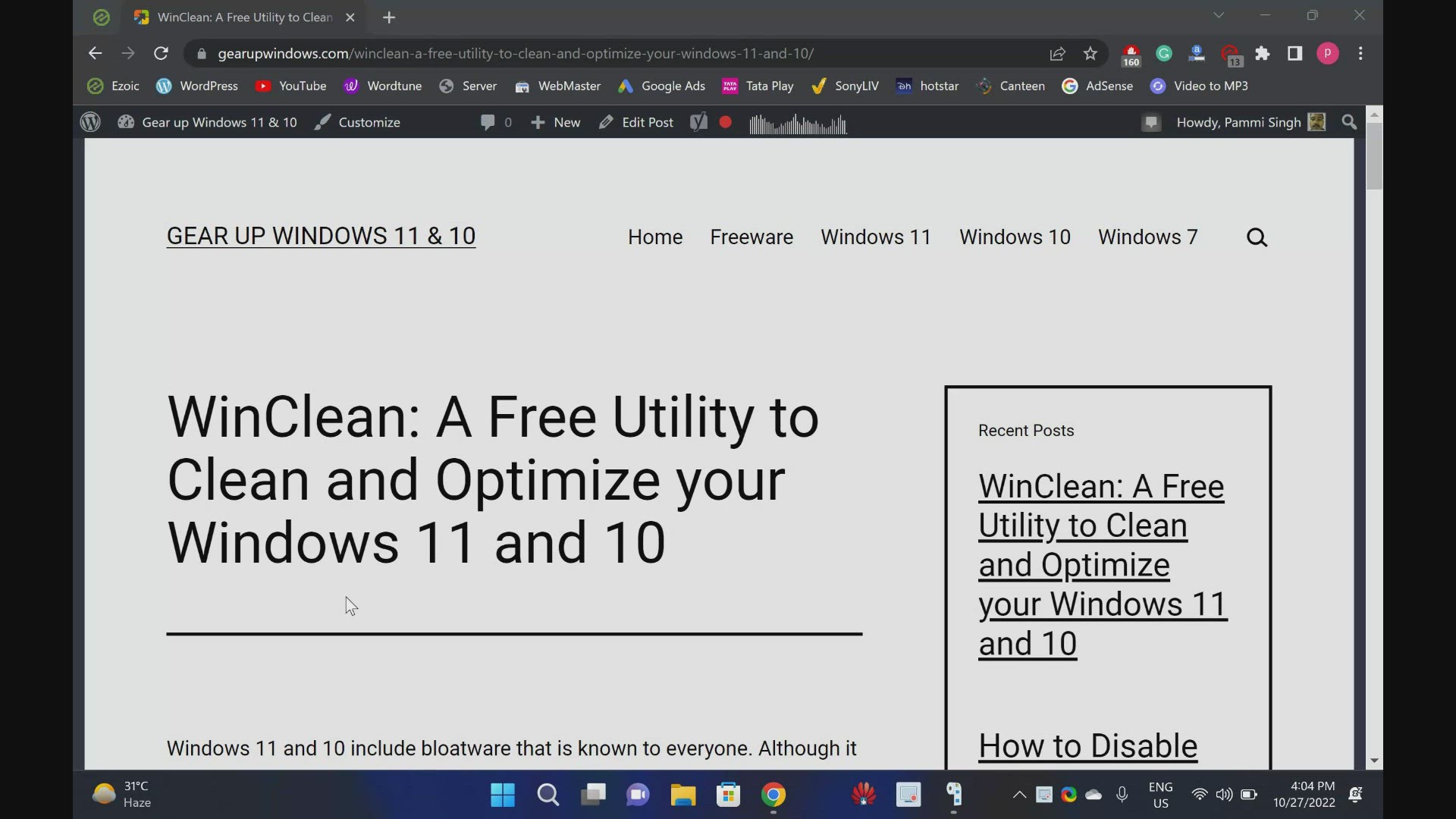 'Video thumbnail for Download WinClean: A Free Utility to Clean and Optimize your Windows 11 and 10'