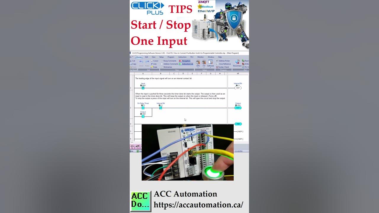'Video thumbnail for Click PLC Start Stop One Input'