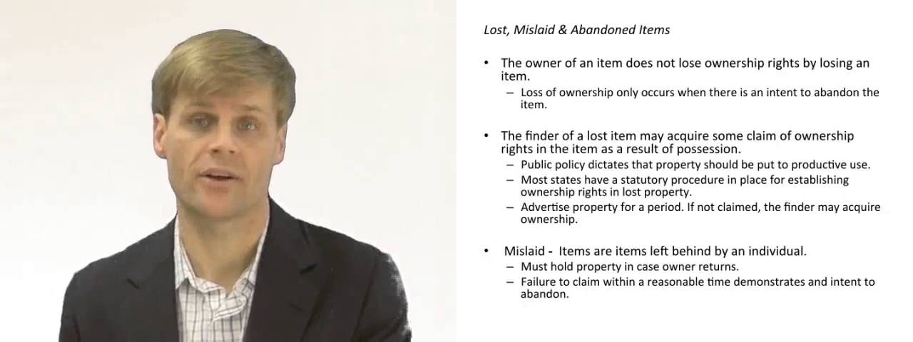 'Video thumbnail for Laws for Lost, Mislaid, and Abandoned Items'