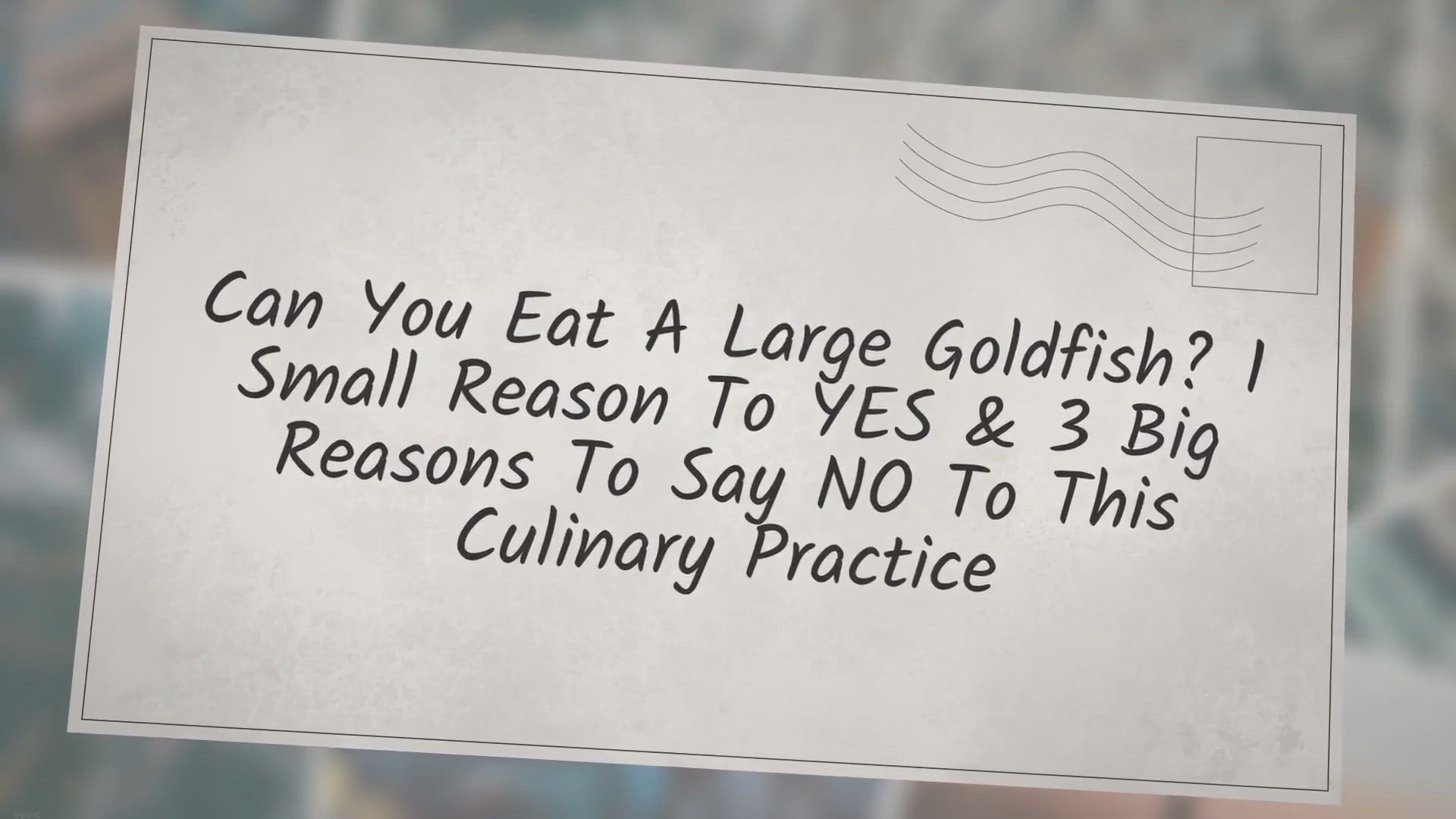 Video thumbnail for Can You Eat A Large Goldfish? 1 Small Reason To YES & 3 Big Reasons To Say NO To This Culinary Practice