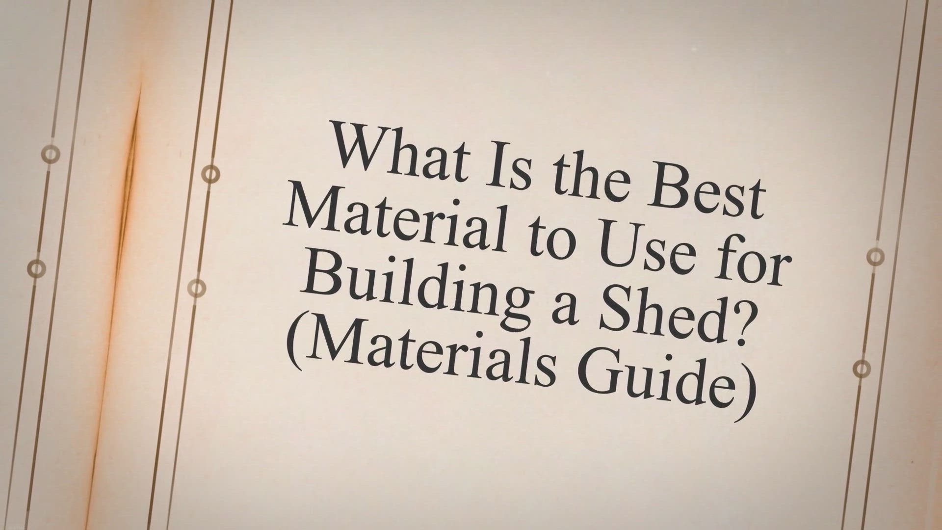 Video thumbnail for What Is The Best Material To Use For Building A Shed? (Materials Guide)