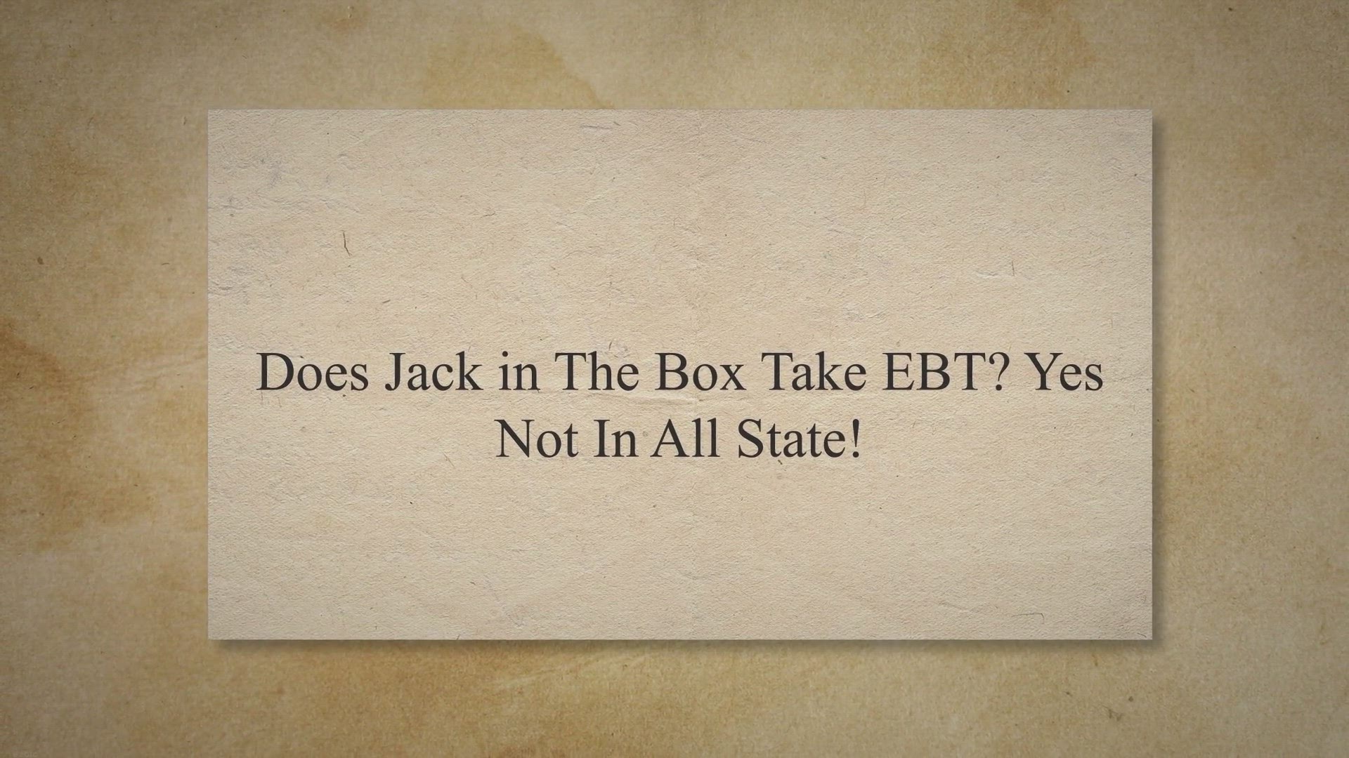 Video thumbnail for Does Jack in The Box Take EBT? Yes Not In All State!