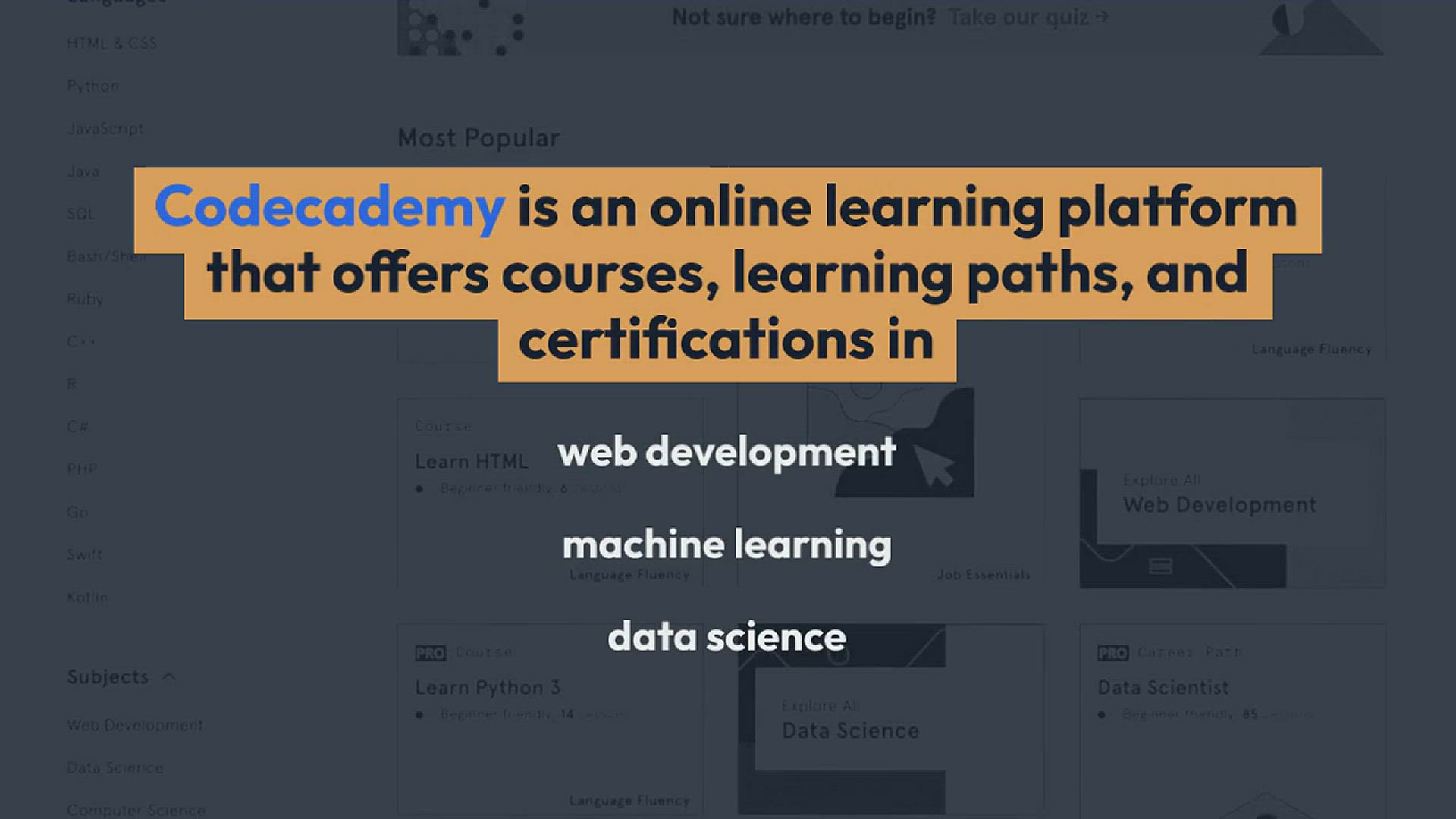 'Video thumbnail for Codecademy Review 2022: Courses, Quality, Pricing, Pros and Cons'