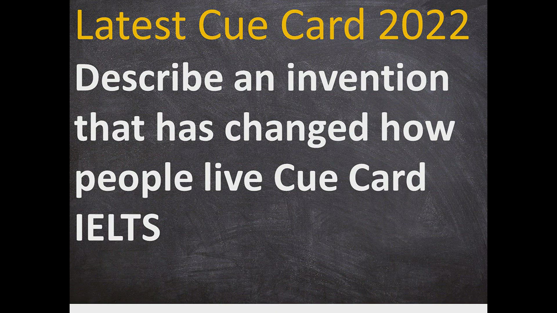 'Video thumbnail for Describe an invention that has changed how people live Cue Card for IELTS'