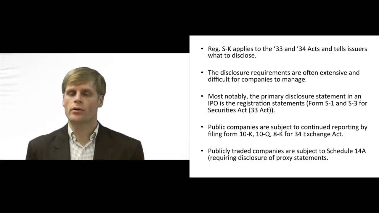 'Video thumbnail for Rules Governing Disclosure during Registration Process'