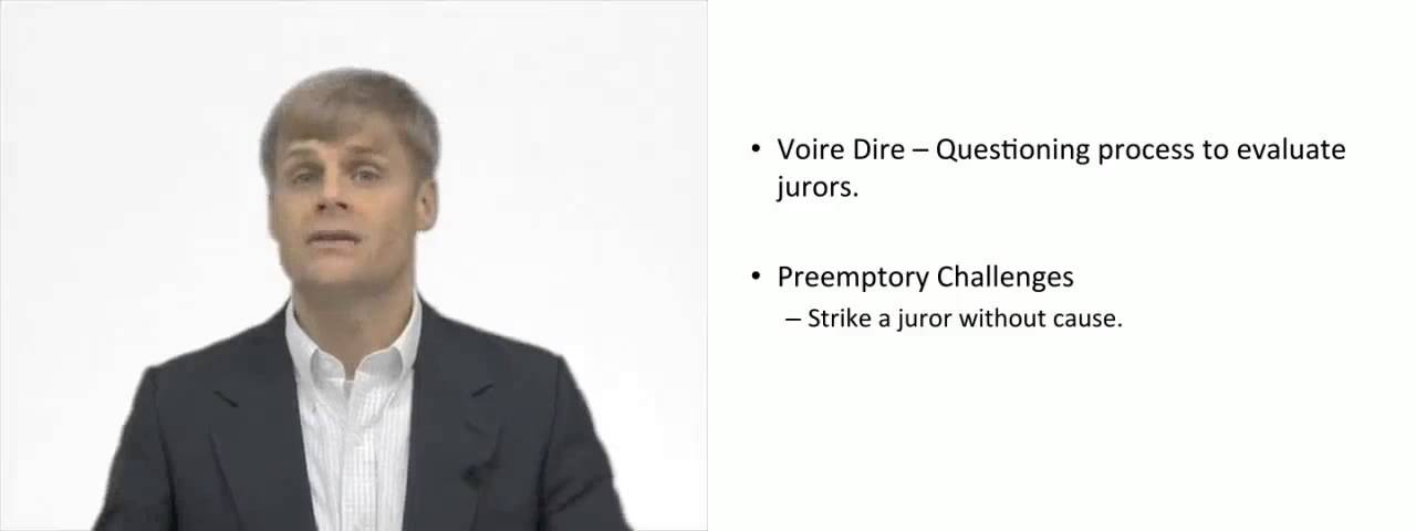 'Video thumbnail for Jury Selection - Civil Trial'