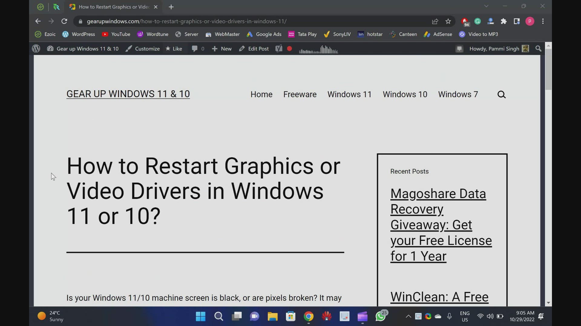 'Video thumbnail for How to Restart Graphics or Video Drivers in Windows 11 or 10'
