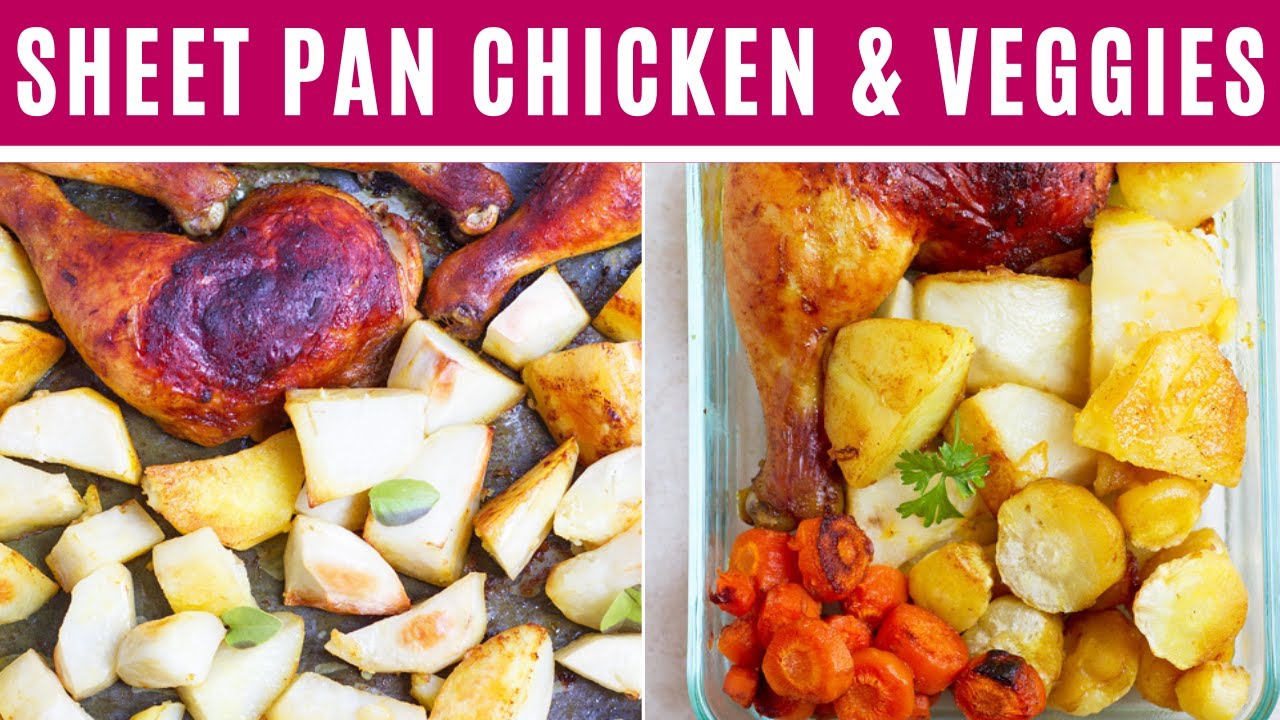 Video thumbnail for SHEET PAN CHICKEN I tender, juicy, with veggies.