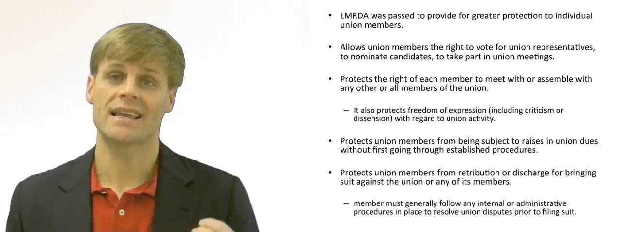 'Video thumbnail for Labor Management Reporting and Disclosure Act'