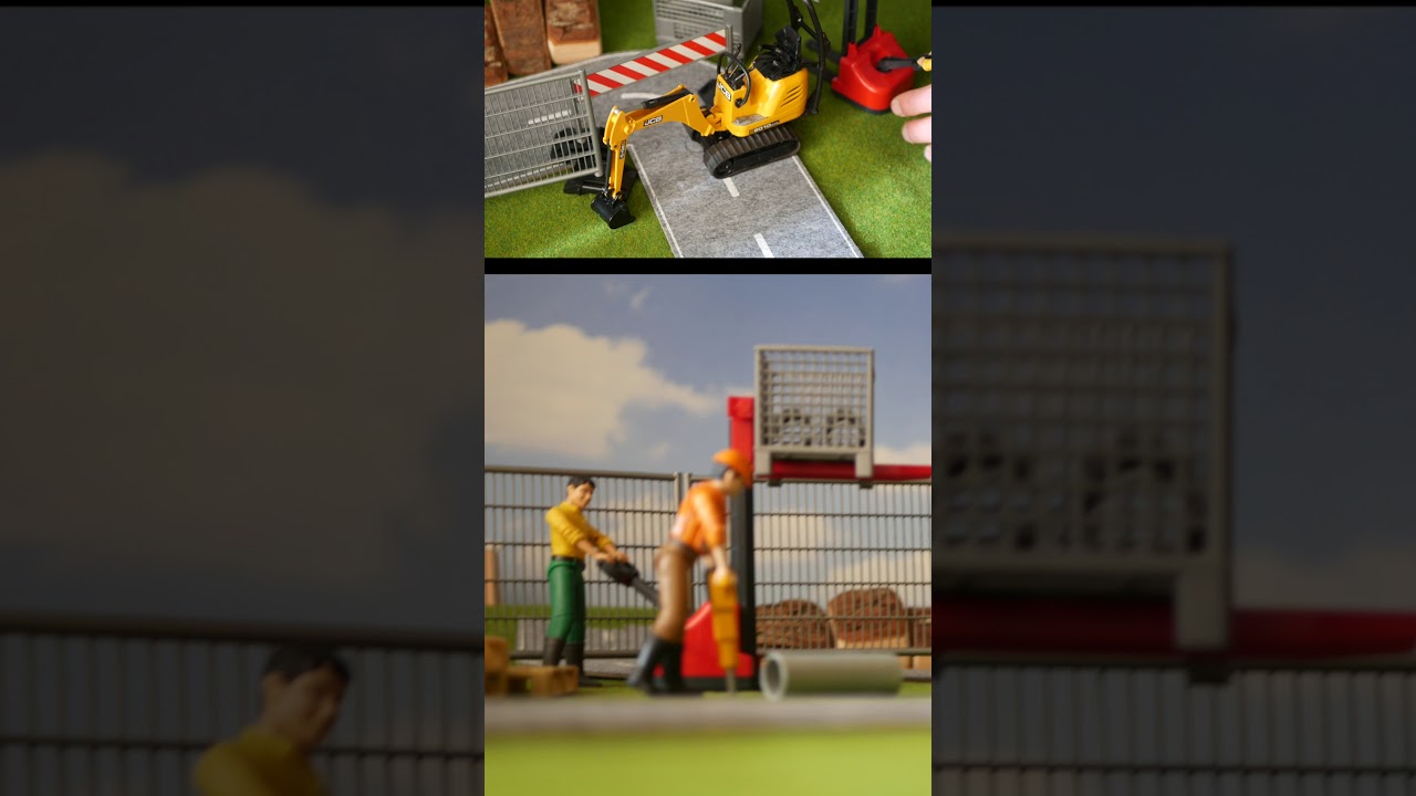 Video thumbnail for Bruder Forklift Logistics Set with pipes #shorts