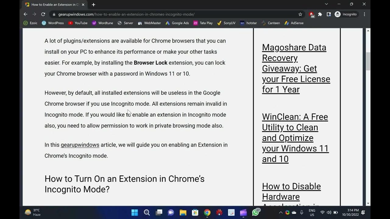 'Video thumbnail for How to Enable an Extension in Chrome’s Incognito Mode'
