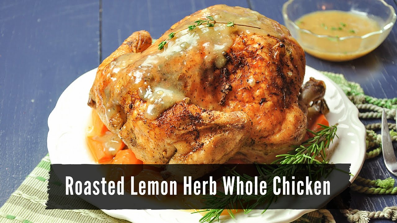 Video thumbnail for Roasted Lemon Herb Whole Chicken with Carrots and Onions