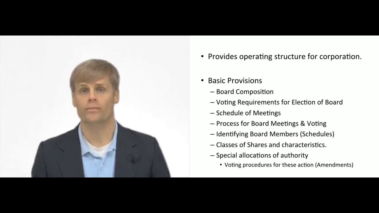 'Video thumbnail for Bylaws of Corporation'