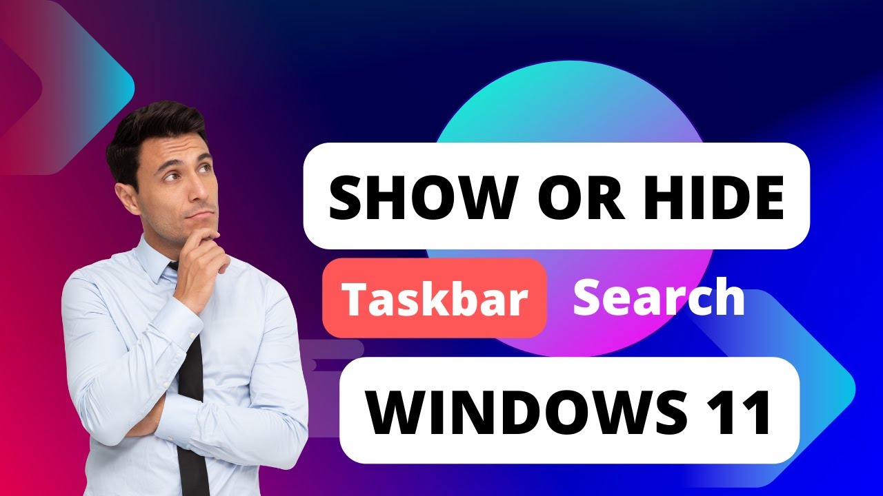 'Video thumbnail for Show or Hide Taskbar Search Box or Button in Windows 11'