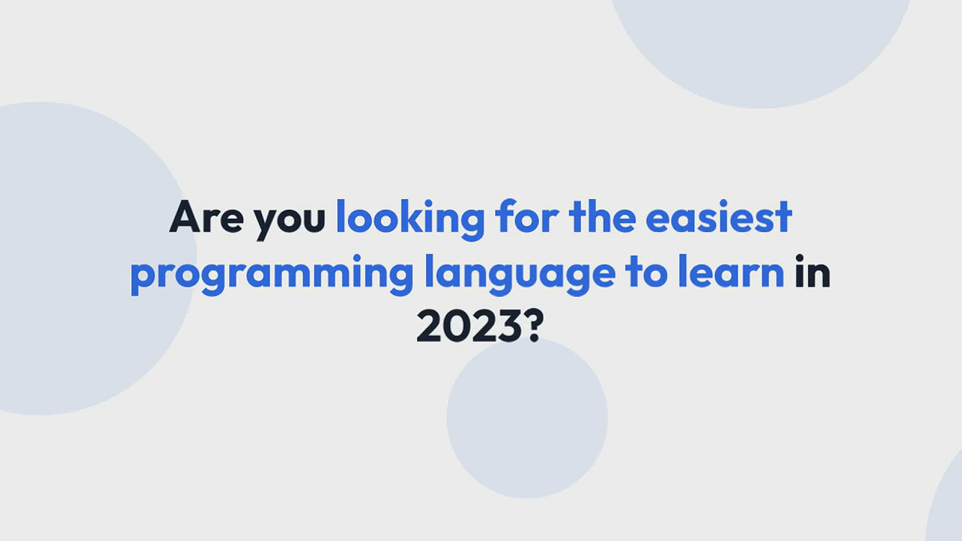 'Video thumbnail for How to Find the Easiest Programming Language for Beginners in 2023?'