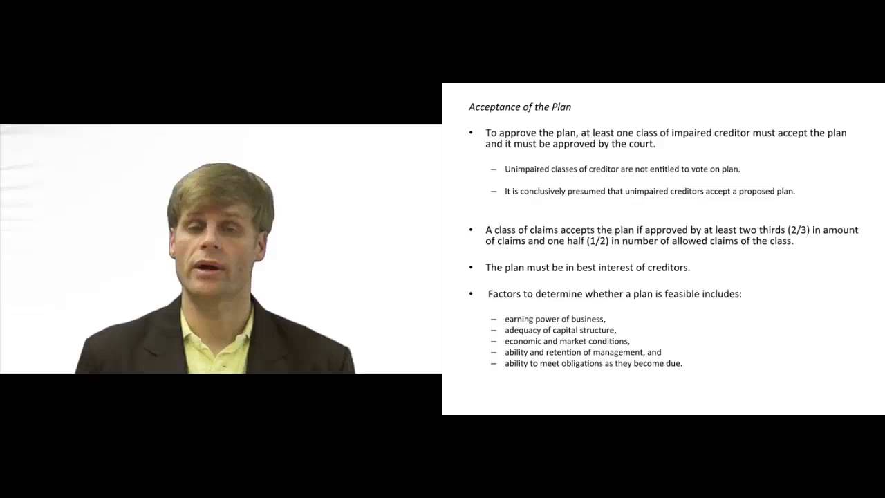 'Video thumbnail for Bankruptcy Plan of Reorganization'