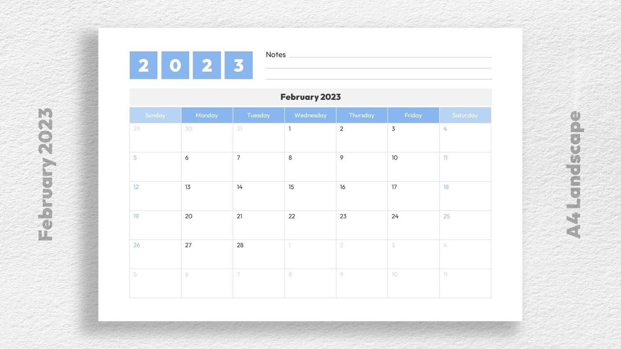 'Video thumbnail for February 2023 Calendar Printable Template Free Download'