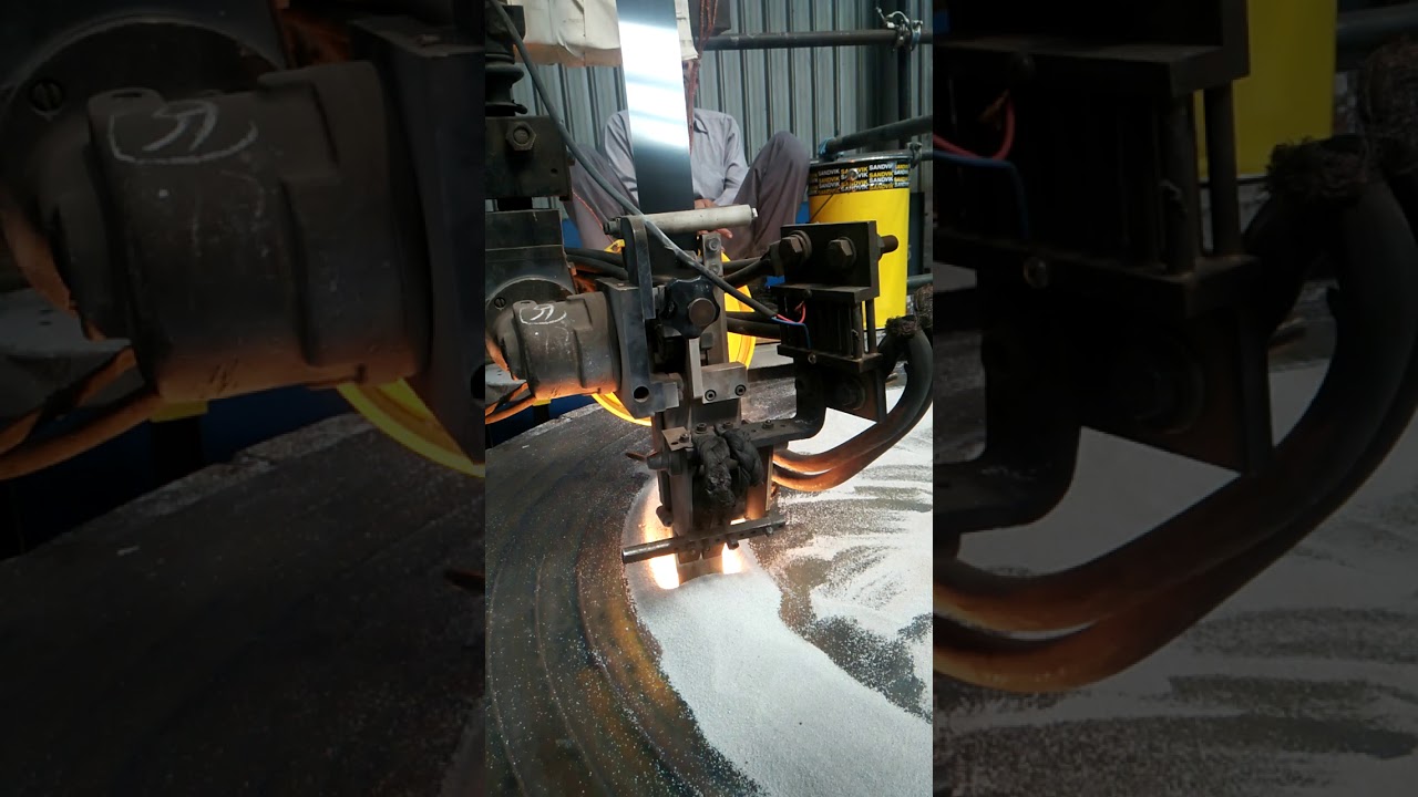 'Video thumbnail for Strip cladding submerged arc welding SAW Welding.'