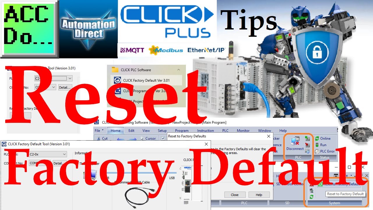 'Video thumbnail for Click PLC Reset Factory Default'