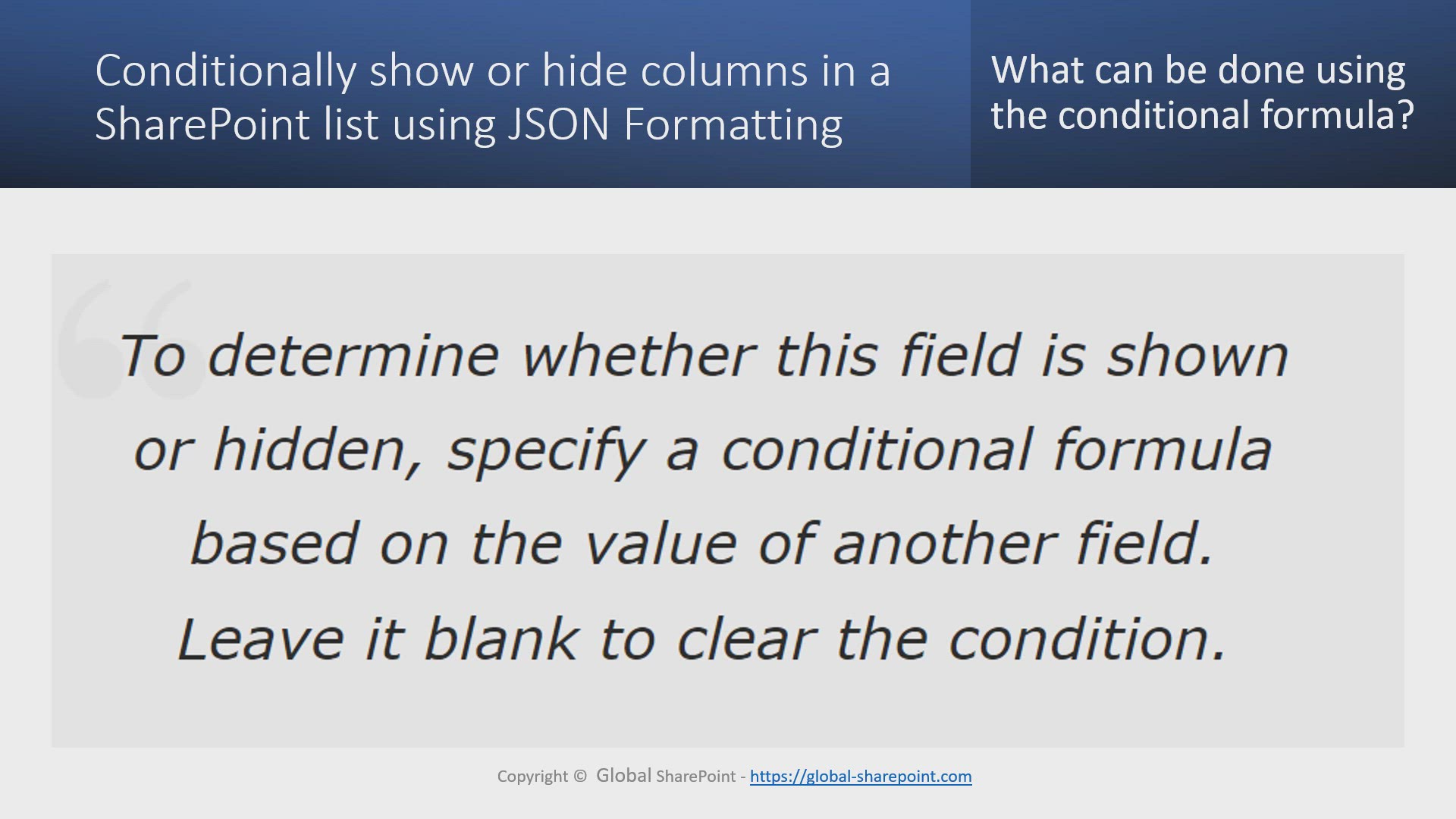 'Video thumbnail for Conditionally show or hide columns in a SharePoint Online'