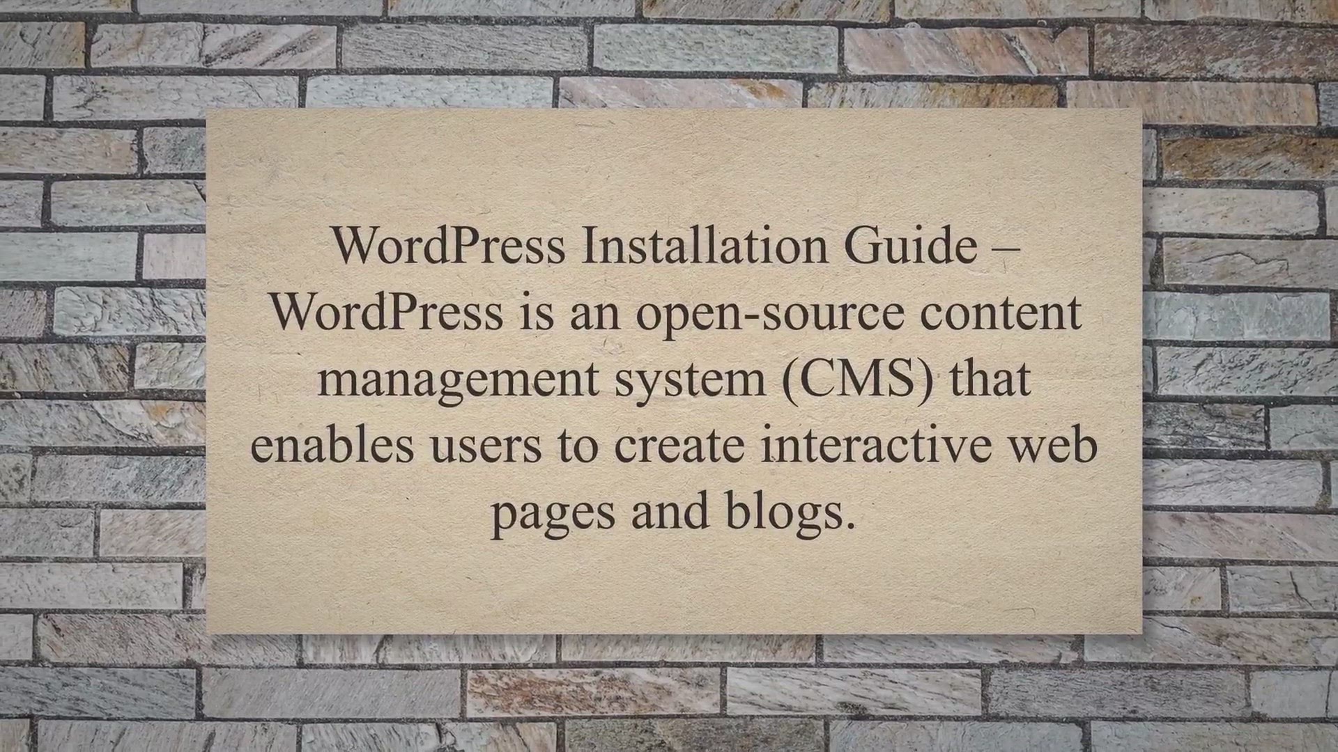 'Video thumbnail for WordPress Installation Guide'