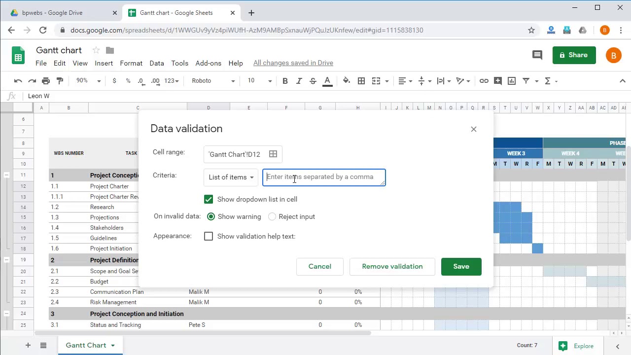 'Video thumbnail for Google Sheets for Project Management - Create Drop-down Lists'