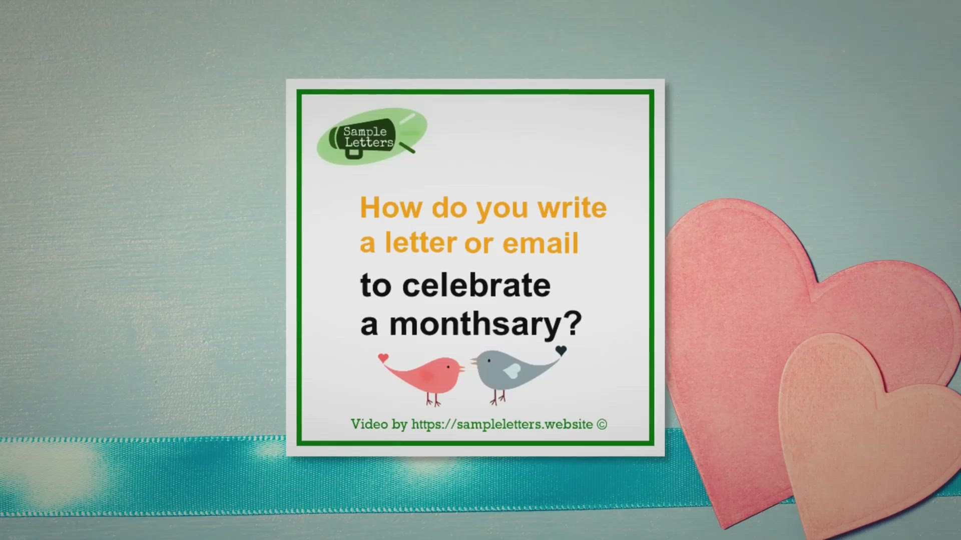 Video thumbnail for How to write a monthsary letter