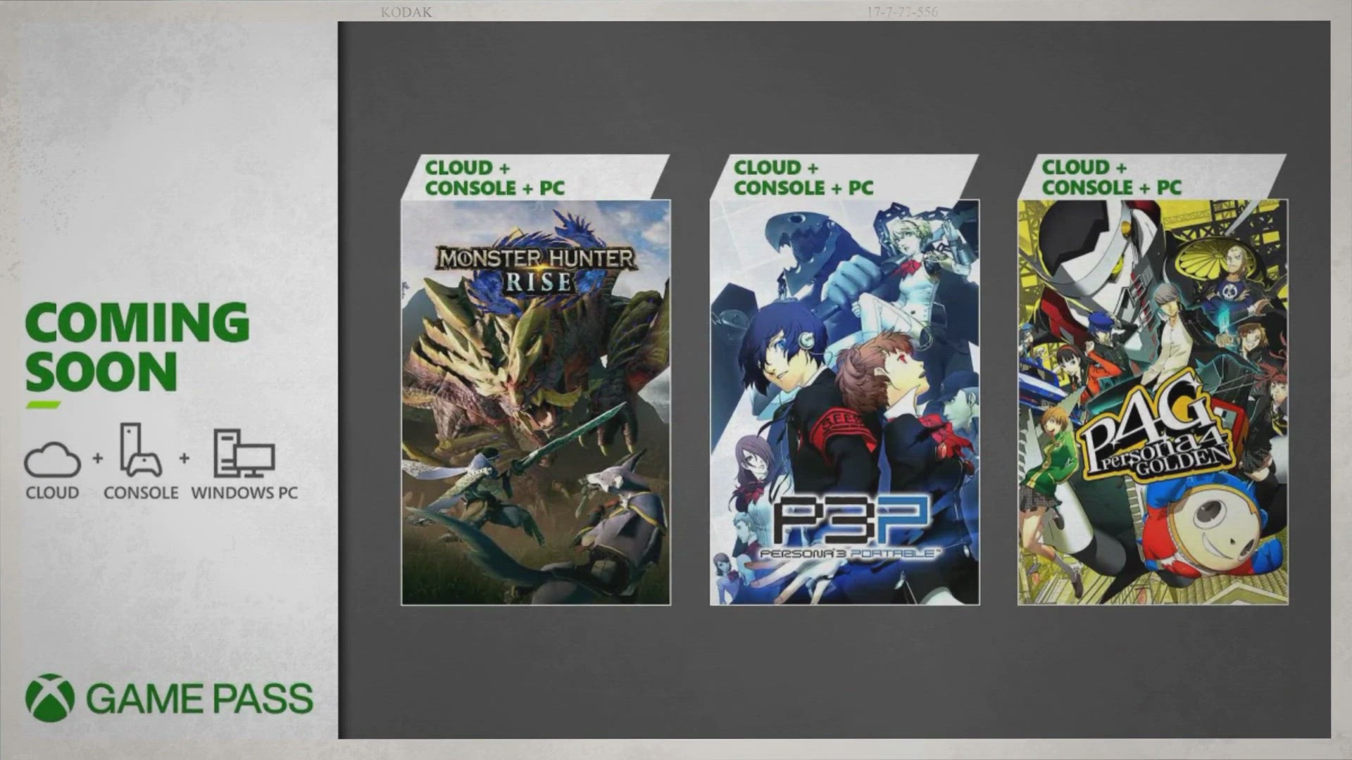 'Video thumbnail for Monster Hunter Rise, Persona 4 Golden, and more coming soon to Xbox Game Pass'