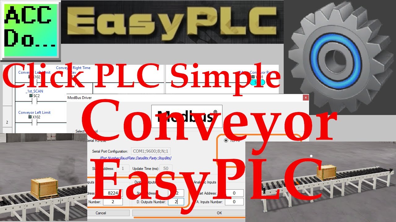 'Video thumbnail for Click PLC Simple Conveyor EasyPLC'