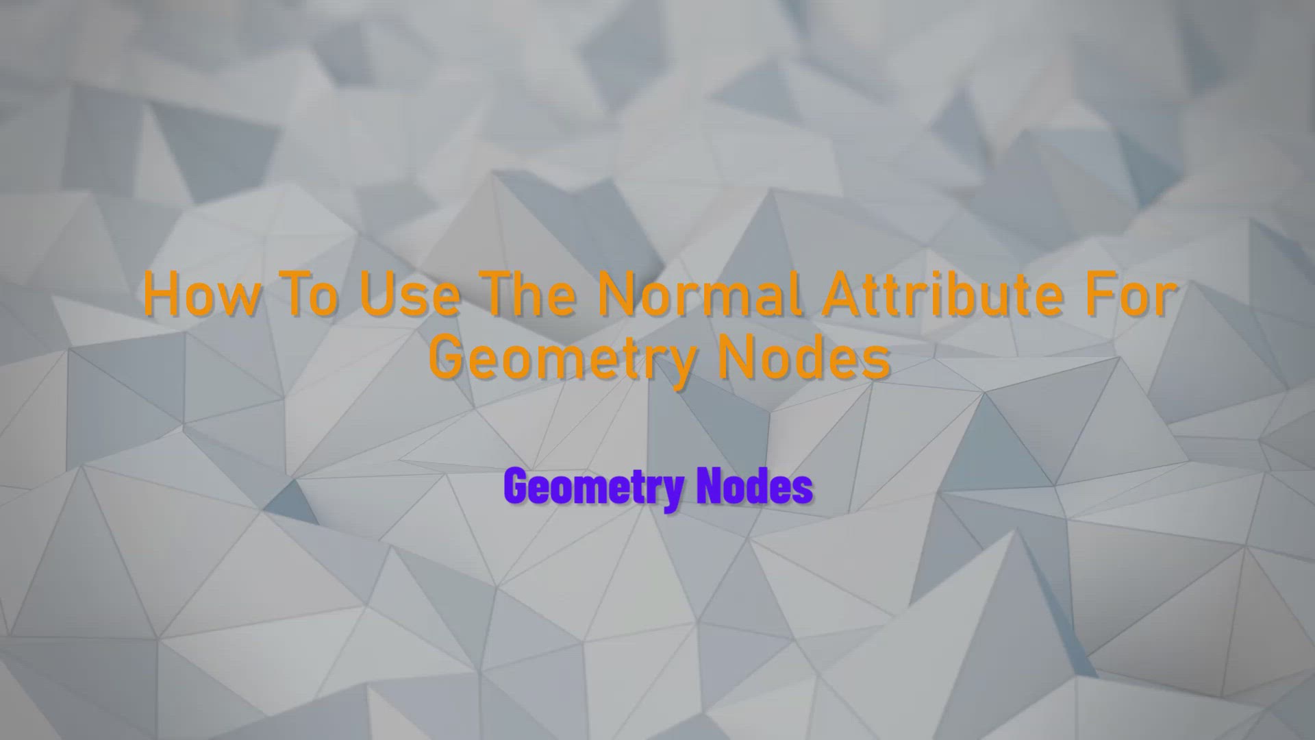 Video thumbnail for How To Use The Normal Attribute For Geometry Nodes