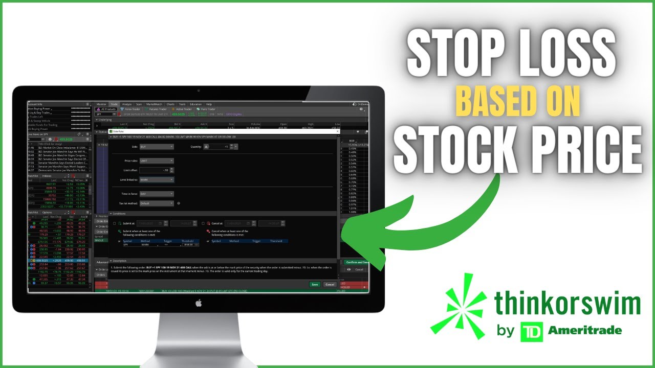 'Video thumbnail for Placing Options Stop Loss Based on Stock Price on ThinkorSwim'