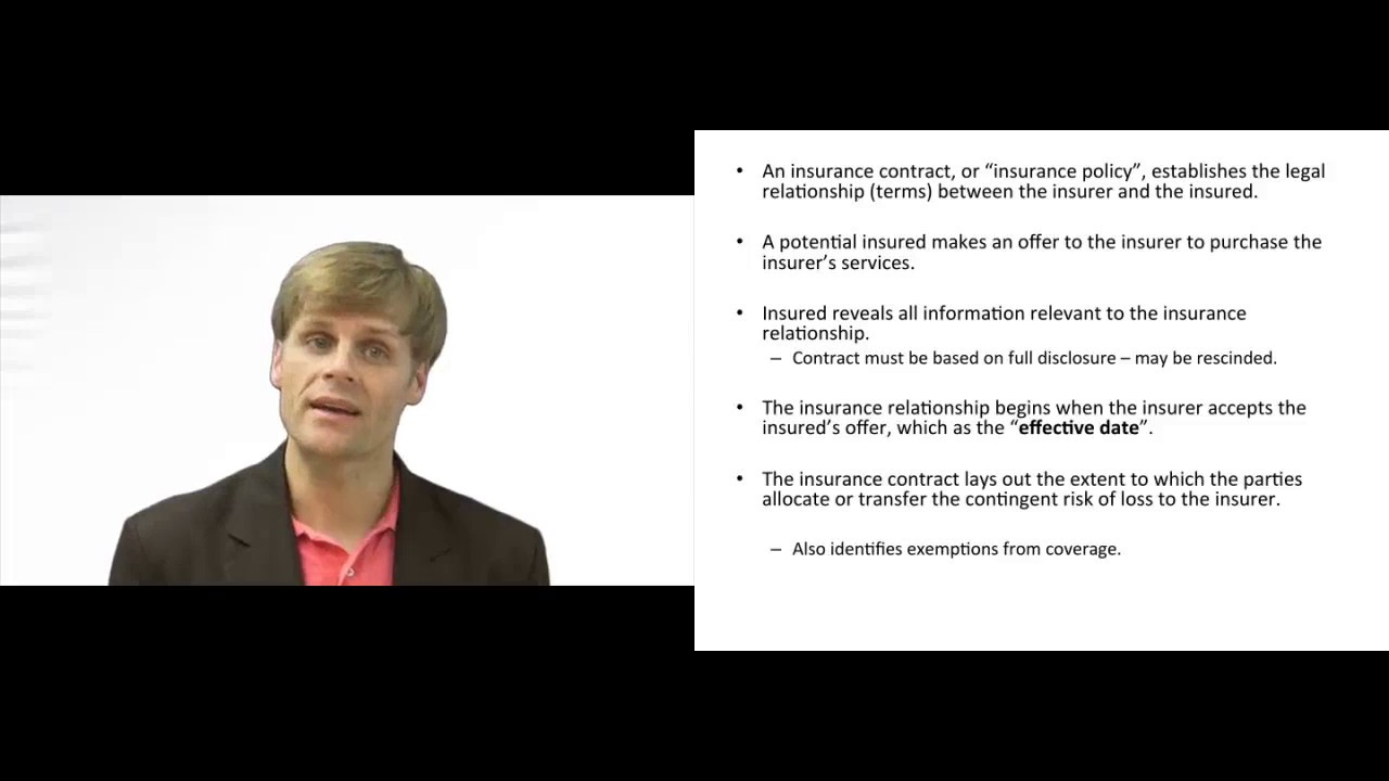 'Video thumbnail for What is an Insurance Contract or Policy?'