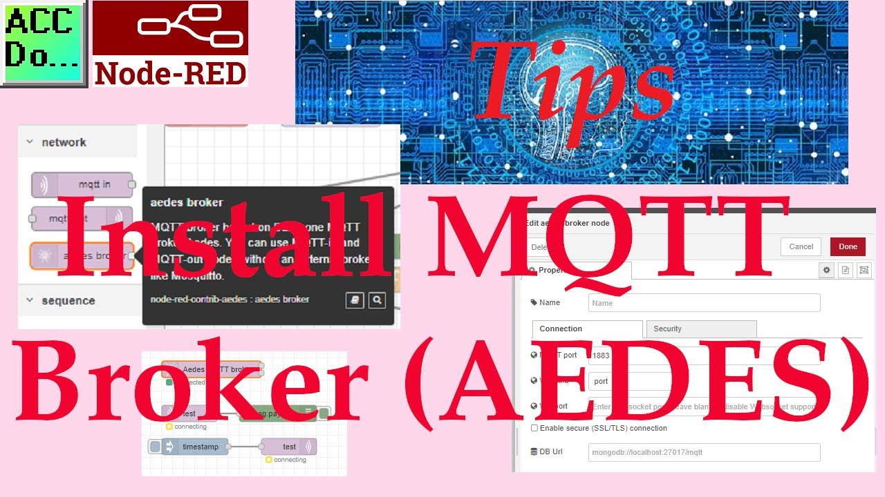 'Video thumbnail for Node RED Install MQTT Broker AEDES'