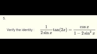 'Video thumbnail for Verify Trigonometric Identities - Grade 12'
