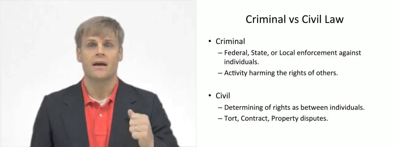 'Video thumbnail for Civil Law vs Criminal Law'