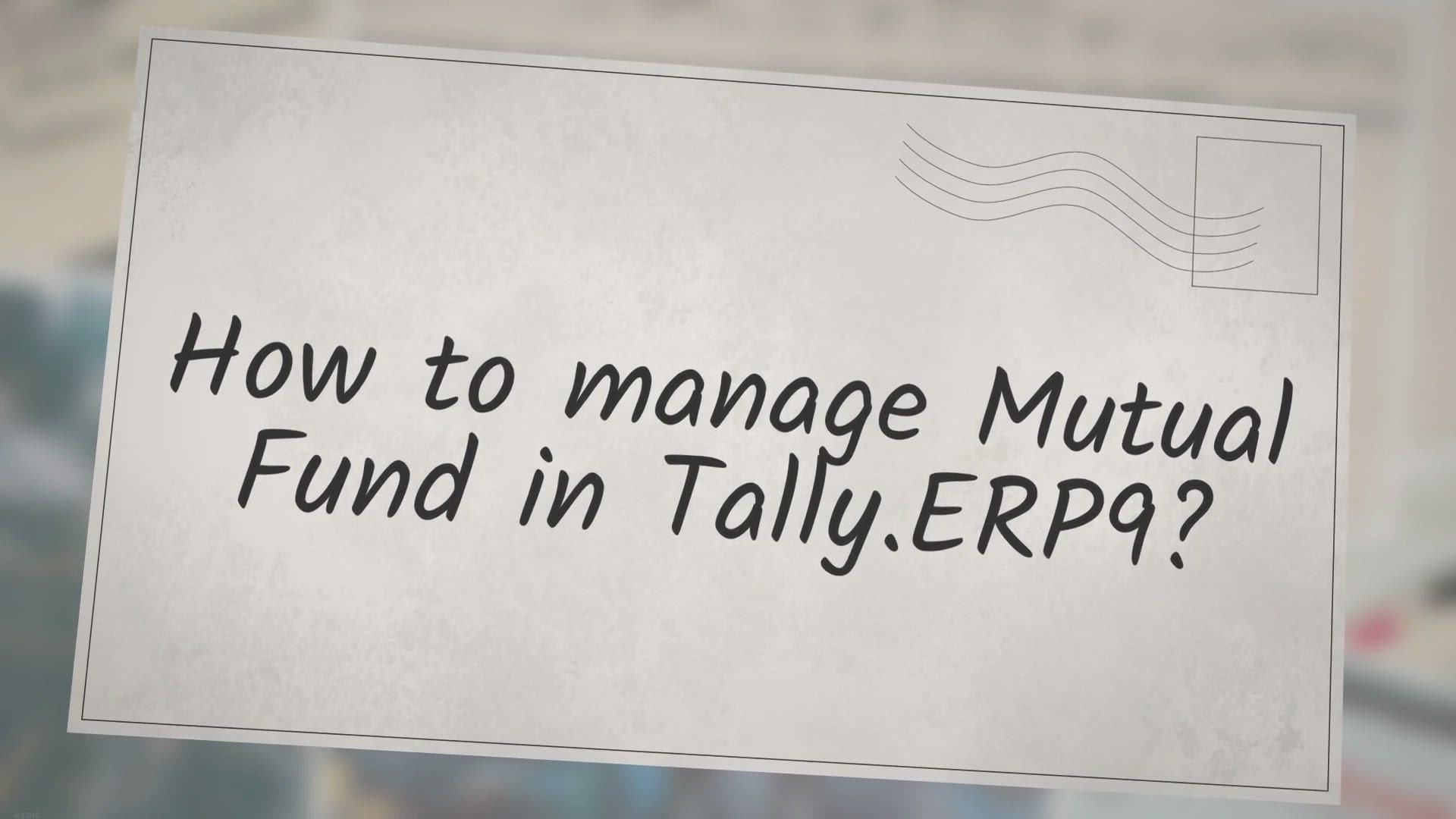 Video thumbnail for How to manage Mutual Fund Accounting in Tally.ERP9?