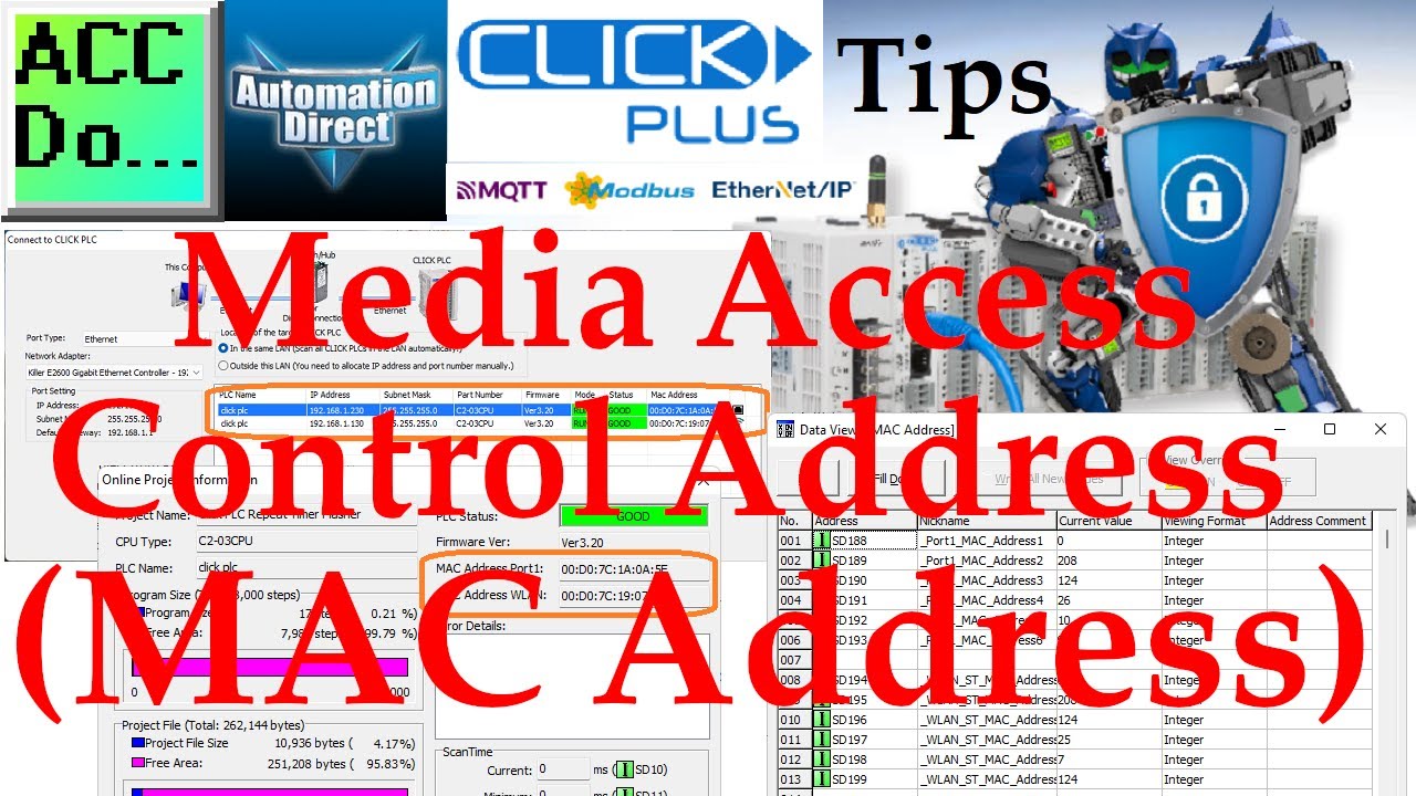 'Video thumbnail for Click PLC Media Access Control Address (MAC Address)'