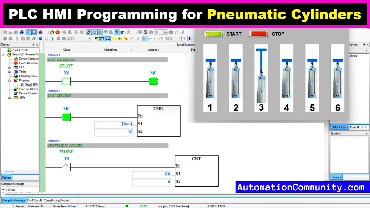 'Video thumbnail for HMI and PLC Programming for Pneumatic Cylinders and Actuators'
