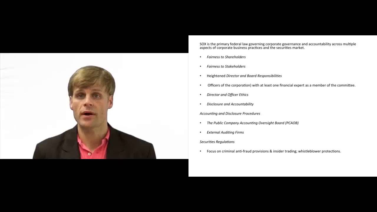 'Video thumbnail for Corporate Governance and Sarbanes Oxley - Explained'