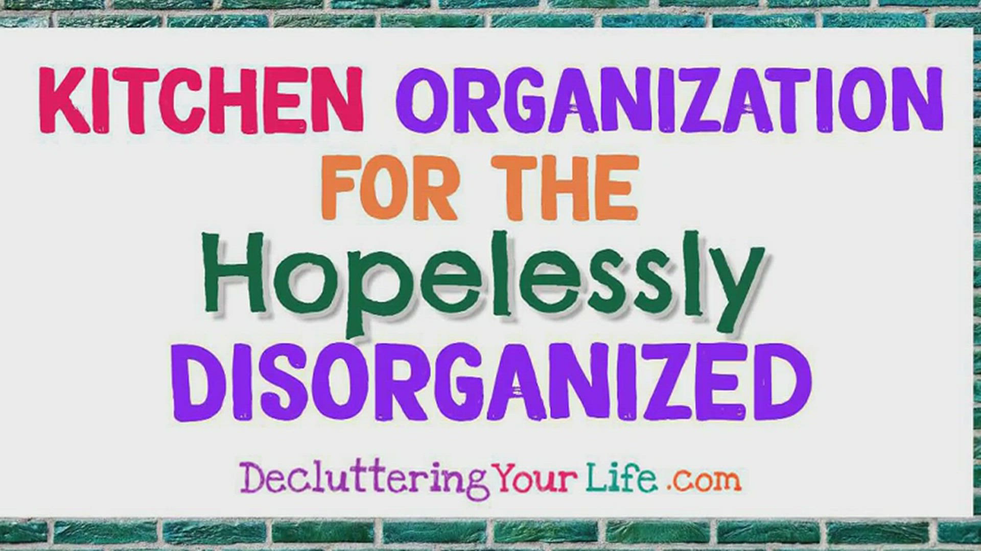'Video thumbnail for Kitchen Organization Tips For Small Cluttered Kitchens'